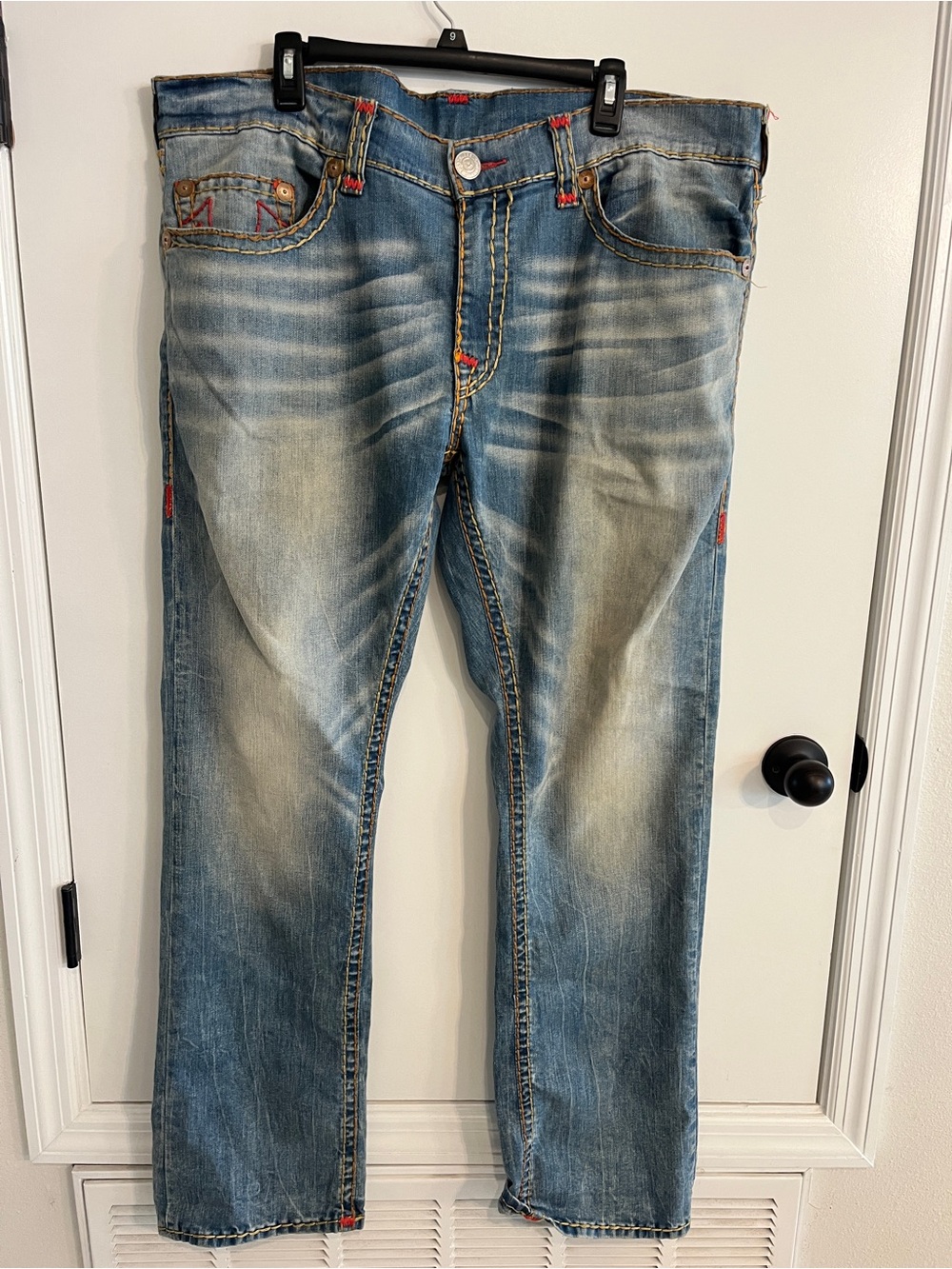 True Religion World Tour Men's Jeans Size 40X32 Blue Classic Straight Leg